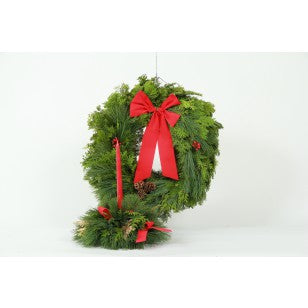 Traditional Mixed Wreath + a Centerpiece